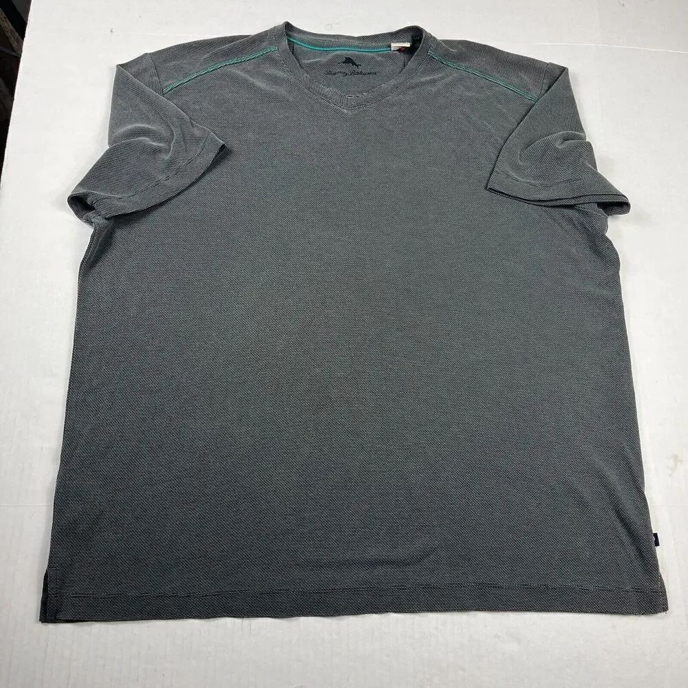 Tommy Bahama Mens Basic T-Shirt Gray Short Sleeve Top Simple Casual Plain Tee XL
